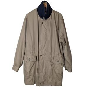 London Fog Utility Trench Rain Jacket Men's Size Large Long Chore Coat